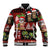 Hawaiian Christmas Baseball Jacket - Mele Kalikimaka Island Holiday Vibes - Black Red