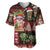 Hawaiian Christmas Baseball Jersey - Mele Kalikimaka Island Holiday Vibes - Black Red