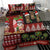 Hawaiian Christmas Bedding Set - Mele Kalikimaka Island Holiday Vibes - Black Red