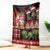 Hawaiian Christmas Blanket - Mele Kalikimaka Island Holiday Vibes - Black Red