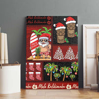 Hawaiian Christmas Canvas Wall Art - Mele Kalikimaka Island Holiday Vibes - Black Red LT03 - Polynesian Pride