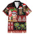 Hawaiian Christmas Family Matching Long Sleeve Bodycon Dress and Hawaiian Shirt - Mele Kalikimaka Island Holiday Vibes - Black Red