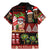 Hawaiian Christmas Family Matching Mermaid Dress and Hawaiian Shirt - Mele Kalikimaka Island Holiday Vibes - Black Red