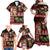 Hawaiian Christmas Family Matching Off Shoulder Maxi Dress and Hawaiian Shirt - Mele Kalikimaka Island Holiday Vibes - Black Red