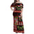 Hawaiian Christmas Family Matching Off Shoulder Maxi Dress and Hawaiian Shirt - Mele Kalikimaka Island Holiday Vibes - Black Red