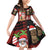 Hawaiian Christmas Family Matching Off Shoulder Short Dress and Hawaiian Shirt - Mele Kalikimaka Island Holiday Vibes - Black Red