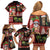 Hawaiian Christmas Family Matching Off Shoulder Short Dress and Hawaiian Shirt - Mele Kalikimaka Island Holiday Vibes - Black Red