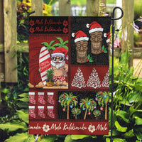 Hawaiian Christmas Garden Flag - Mele Kalikimaka Island Holiday Vibes - Black Red LT03 Garden Flag Black - Red - Polynesian Pride