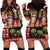 Hawaiian Christmas Hoodie Dress - Mele Kalikimaka Island Holiday Vibes - Black Red