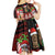 Hawaiian Christmas Kid Short Sleeve Dress - Mele Kalikimaka Island Holiday Vibes - Black Red