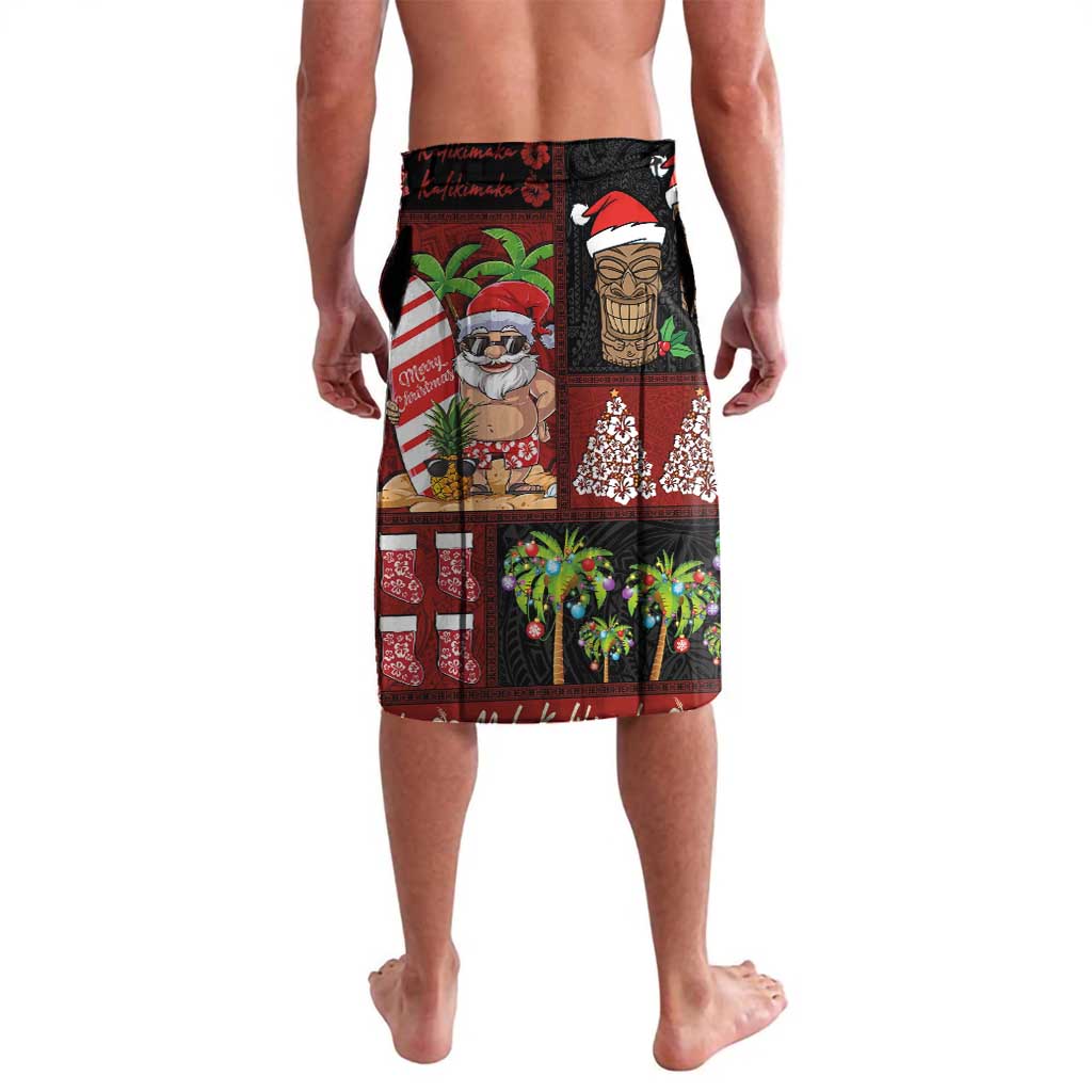 Hawaiian Christmas Lavalava - Mele Kalikimaka Island Holiday Vibes - Black Red LT03 - Polynesian Pride