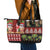 Hawaiian Christmas Leather Tote Bag - Mele Kalikimaka Island Holiday Vibes - Black Red