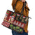 Hawaiian Christmas Leather Tote Bag - Mele Kalikimaka Island Holiday Vibes - Black Red