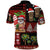 Hawaiian Christmas Polo Shirt - Mele Kalikimaka Island Holiday Vibes - Black Red