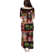 Hawaiian Christmas Puletasi - Mele Kalikimaka Island Holiday Vibes - Black Red LT03 - Polynesian Pride