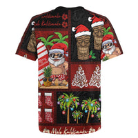 Hawaiian Christmas Rugby Jersey - Mele Kalikimaka Island Holiday Vibes - Black Red LT03 - Polynesian Pride