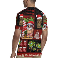 Hawaiian Christmas Rugby Jersey - Mele Kalikimaka Island Holiday Vibes - Black Red LT03 - Polynesian Pride