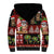 Hawaiian Christmas Sherpa Hoodie - Mele Kalikimaka Island Holiday Vibes - Black Red