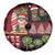 Hawaiian Christmas Spare Tire Cover - Mele Kalikimaka Island Holiday Vibes - Black Red