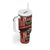 Hawaiian Christmas Tumbler With Handle - Mele Kalikimaka Island Holiday Vibes - Black Red