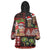 Hawaiian Christmas Wearable Blanket Hoodie - Mele Kalikimaka Island Holiday Vibes - Black Red