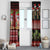 Hawaiian Christmas Window Curtain - Mele Kalikimaka Island Holiday Vibes - Black Red