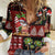 Hawaiian Christmas Women Casual Shirt - Mele Kalikimaka Island Holiday Vibes - Black Red