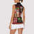 Hawaiian Christmas Women Sleeveless Polo Shirt - Mele Kalikimaka Island Holiday Vibes - Black Red