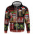 Hawaiian Christmas Zip Hoodie - Mele Kalikimaka Island Holiday Vibes - Black Red