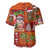 Hawaiian Christmas Baseball Jersey - Mele Kalikimaka Island Holiday Vibes - Red Orange