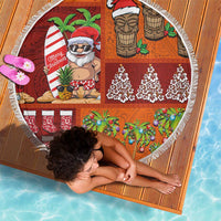 Hawaiian Christmas Beach Blanket - Mele Kalikimaka Island Holiday Vibes - Red Orange LT03 - Polynesian Pride