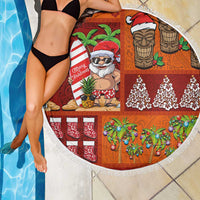 Hawaiian Christmas Beach Blanket - Mele Kalikimaka Island Holiday Vibes - Red Orange LT03 - Polynesian Pride
