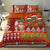 Hawaiian Christmas Bedding Set - Mele Kalikimaka Island Holiday Vibes - Red Orange