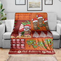 Hawaiian Christmas Blanket - Mele Kalikimaka Island Holiday Vibes - Red Orange LT03 - Polynesian Pride