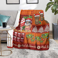 Hawaiian Christmas Blanket - Mele Kalikimaka Island Holiday Vibes - Red Orange LT03 - Polynesian Pride