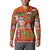 Hawaiian Christmas Button Sweatshirt - Mele Kalikimaka Island Holiday Vibes - Red Orange