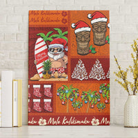 Hawaiian Christmas Canvas Wall Art - Mele Kalikimaka Island Holiday Vibes - Red Orange LT03 Without Frame Red - Orange - Polynesian Pride