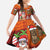 Hawaiian Christmas Family Matching Mermaid Dress and Hawaiian Shirt - Mele Kalikimaka Island Holiday Vibes - Red Orange