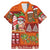 Hawaiian Christmas Family Matching Mermaid Dress and Hawaiian Shirt - Mele Kalikimaka Island Holiday Vibes - Red Orange