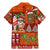 Hawaiian Christmas Family Matching Mermaid Dress and Hawaiian Shirt - Mele Kalikimaka Island Holiday Vibes - Red Orange