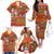 Hawaiian Christmas Family Matching Off The Shoulder Long Sleeve Dress and Hawaiian Shirt - Mele Kalikimaka Island Holiday Vibes - Red Orange