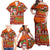 Hawaiian Christmas Family Matching Off Shoulder Maxi Dress and Hawaiian Shirt - Mele Kalikimaka Island Holiday Vibes - Red Orange