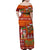 Hawaiian Christmas Family Matching Off Shoulder Maxi Dress and Hawaiian Shirt - Mele Kalikimaka Island Holiday Vibes - Red Orange