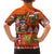 Hawaiian Christmas Family Matching Off Shoulder Short Dress and Hawaiian Shirt - Mele Kalikimaka Island Holiday Vibes - Red Orange