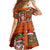 Hawaiian Christmas Family Matching Off Shoulder Short Dress and Hawaiian Shirt - Mele Kalikimaka Island Holiday Vibes - Red Orange