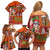 Hawaiian Christmas Family Matching Off Shoulder Short Dress and Hawaiian Shirt - Mele Kalikimaka Island Holiday Vibes - Red Orange