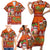 Hawaiian Christmas Family Matching Short Sleeve Bodycon Dress and Hawaiian Shirt - Mele Kalikimaka Island Holiday Vibes - Red Orange