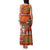 Hawaiian Christmas Family Matching Tank Maxi Dress and Hawaiian Shirt - Mele Kalikimaka Island Holiday Vibes - Red Orange