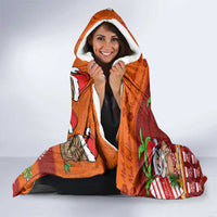 Hawaiian Christmas Hooded Blanket - Mele Kalikimaka Island Holiday Vibes - Red Orange LT03 - Polynesian Pride
