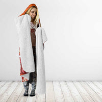 Hawaiian Christmas Hooded Blanket - Mele Kalikimaka Island Holiday Vibes - Red Orange LT03 - Polynesian Pride